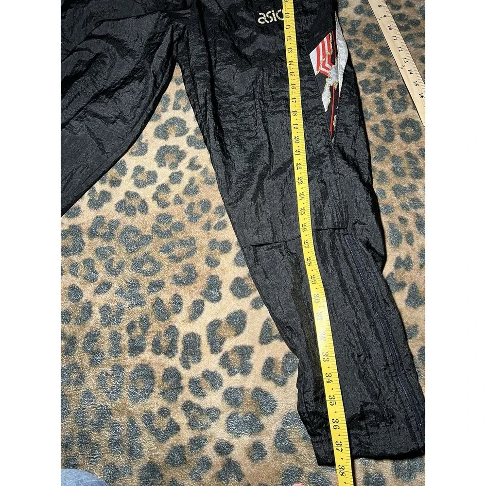 Asics Joggers Mens Medium Track Pants Black Vintage